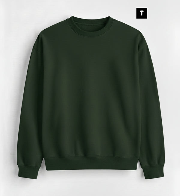DARK GREEN  - BASIC SWEATSHIRT