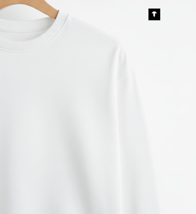 WHITE - BASIC SWEATSHIRT