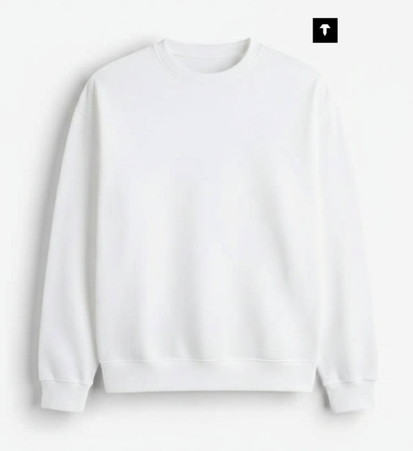 WHITE - BASIC SWEATSHIRT
