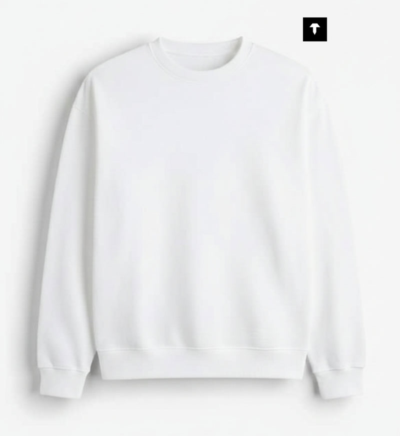 WHITE - BASIC SWEATSHIRT