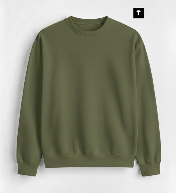 OLIVE GREEN - BASIC SWEATSHIRT